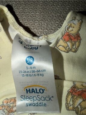 Disney Baby Cream Winnie the Pooh HALO SleepSack Swaddle